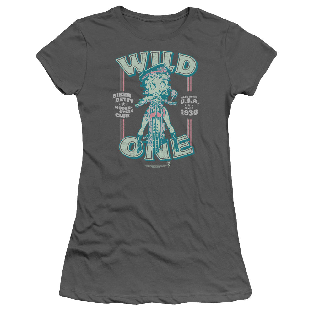 Betty Boop - Wild One - Short Sleeve Junior Sheer - Charcoal T-shirt