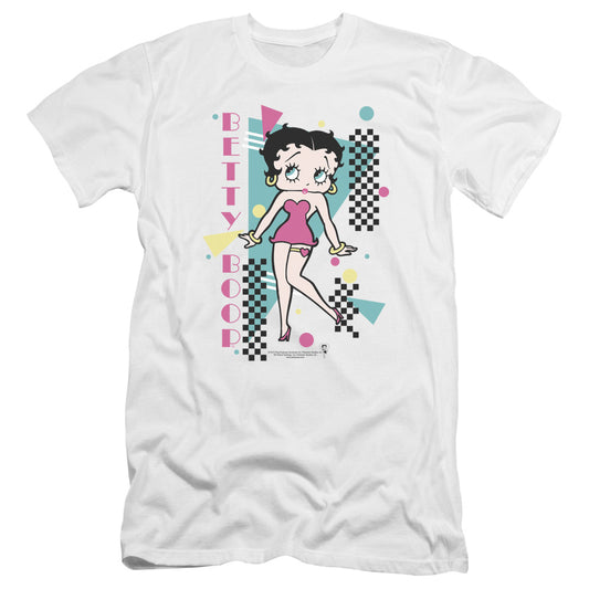 Betty Boop - Booping 80s Style-premuim Canvas Adult Slim Fit 30/1 - White