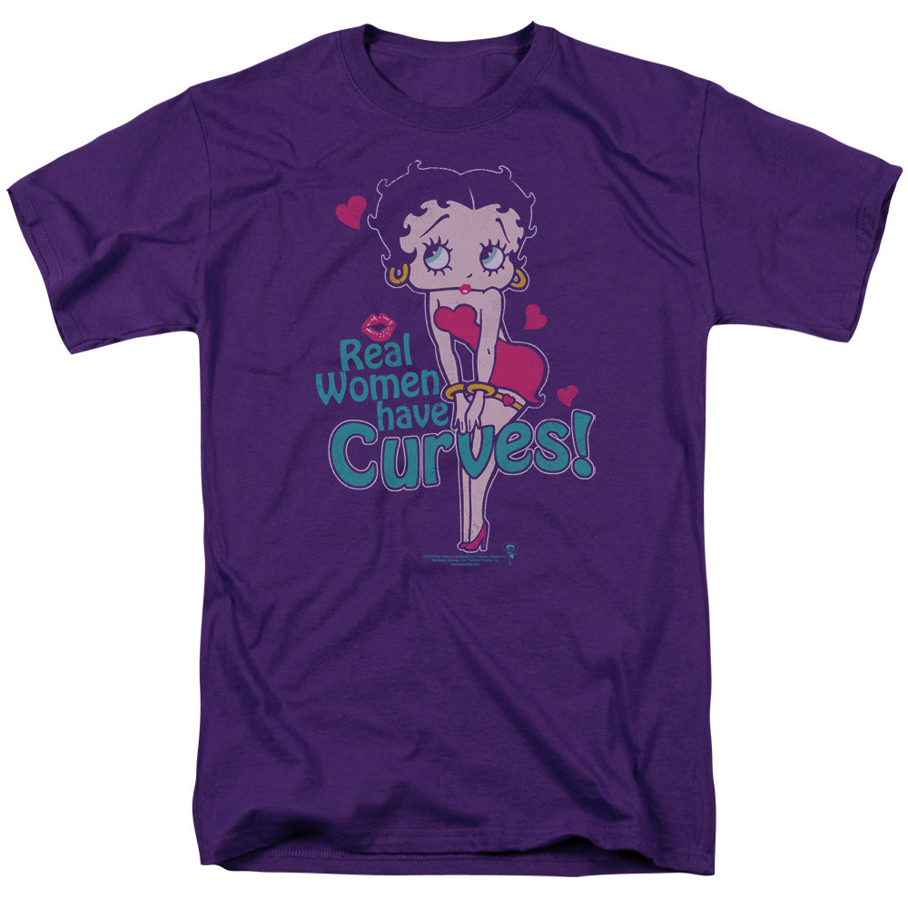 Betty Boop - Curves - Short Sleeve Adult 18/1 - Purple T-shirt