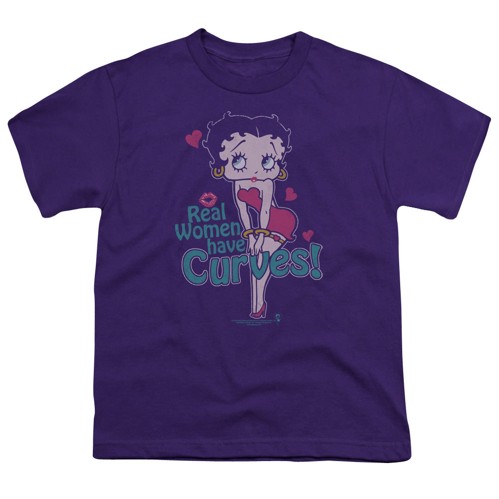 Betty Boop - Curves - Short Sleeve Youth 18/1 - Purple T-shirt