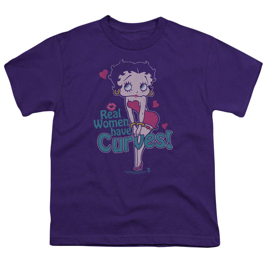 Betty Boop - Curves - Short Sleeve Youth 18/1 - Purple T-shirt