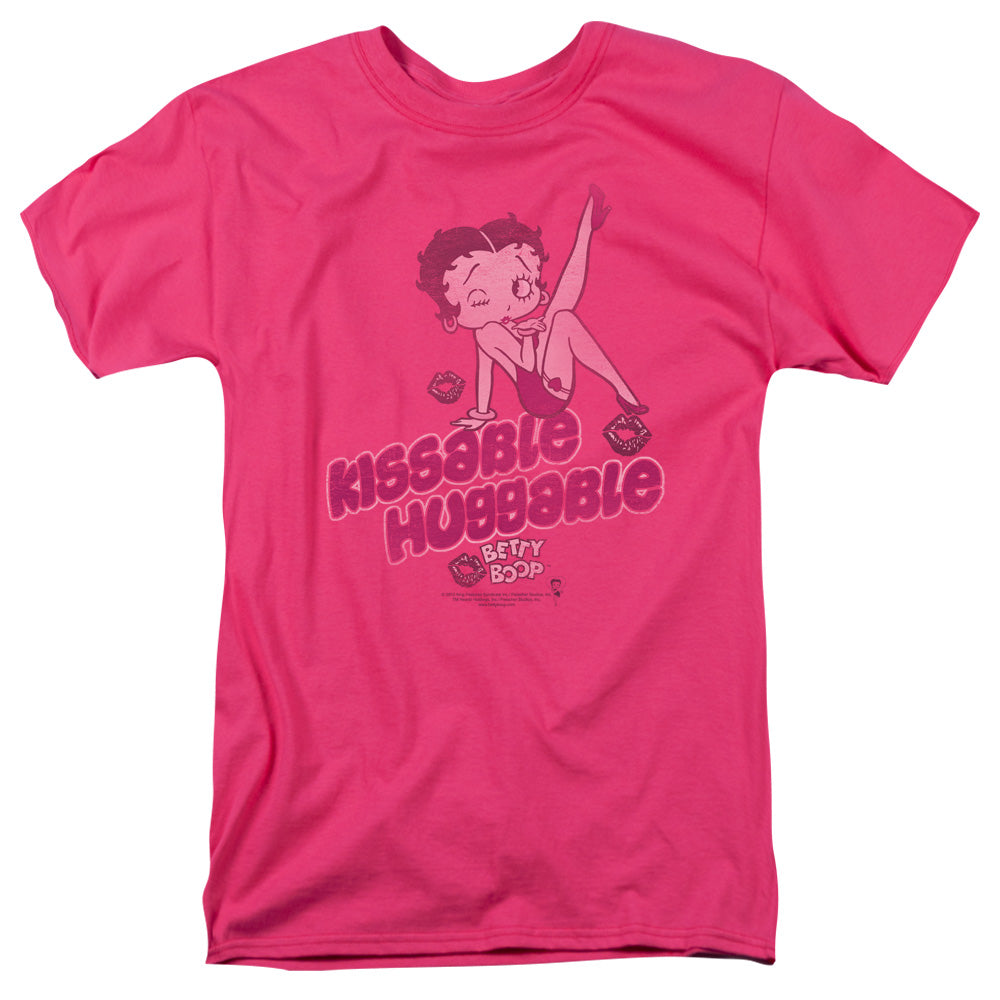 Betty Boop - Kissable Huggable - Short Sleeve Adult 18/1 - Hot Pink T-shirt