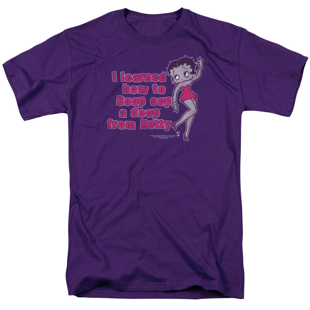 Betty Boop - Learned From Betty - Short Sleeve Adult 18/1 - Purple T-shirt