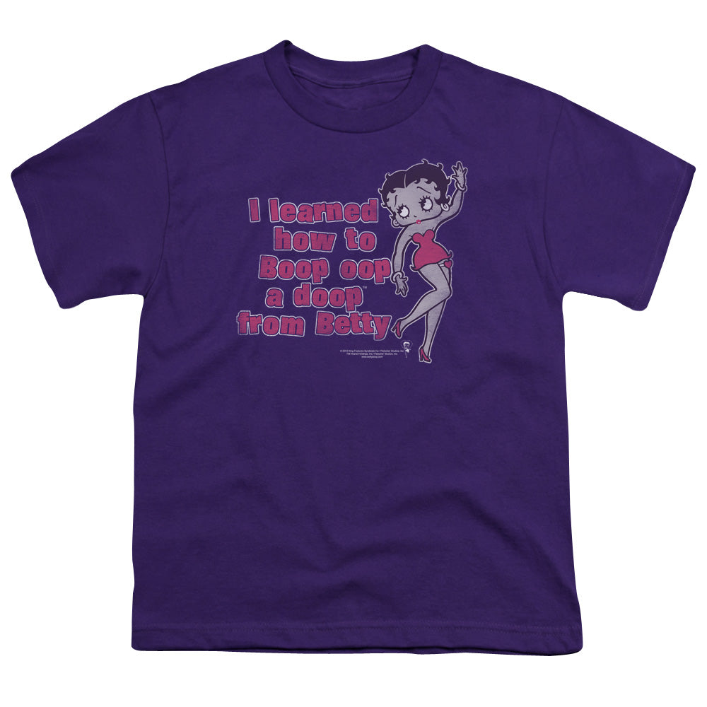 Betty Boop - Learned From Betty - Short Sleeve Youth 18/1 - Purple T-shirt