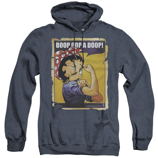 Betty Boop - Power - Adult Heather Hoodie - Navy