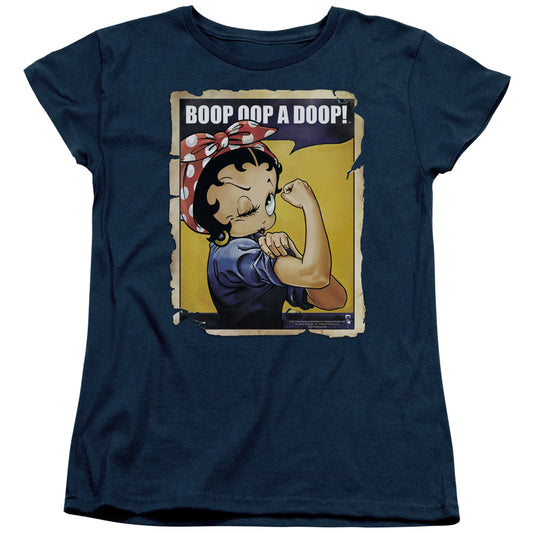 Betty Boop - Power - Short Sleeve Womens Tee - Navy T-shirt