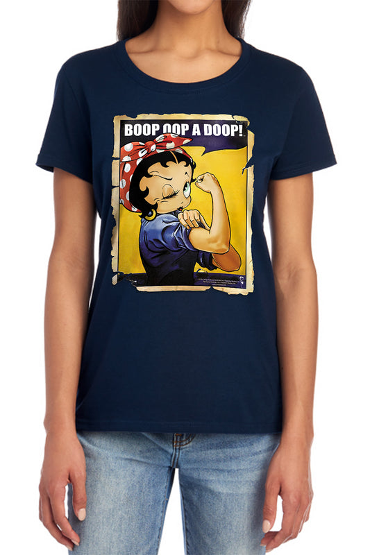Betty Boop - Power - Short Sleeve Womens Tee - Navy T-shirt