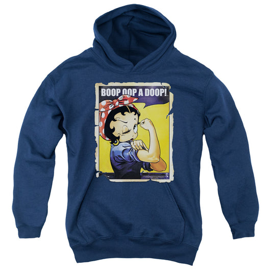 Betty Boop - Power - Youth Pull-over Hoodie - Navy