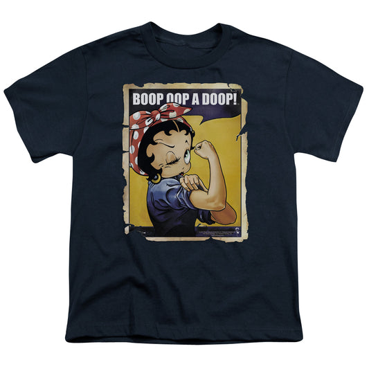 Betty Boop - Power - Short Sleeve Youth 18/1 - Navy T-shirt