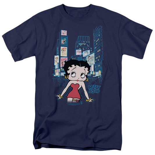 Betty Boop - Square - Short Sleeve Adult 18/1 - Navy T-shirt