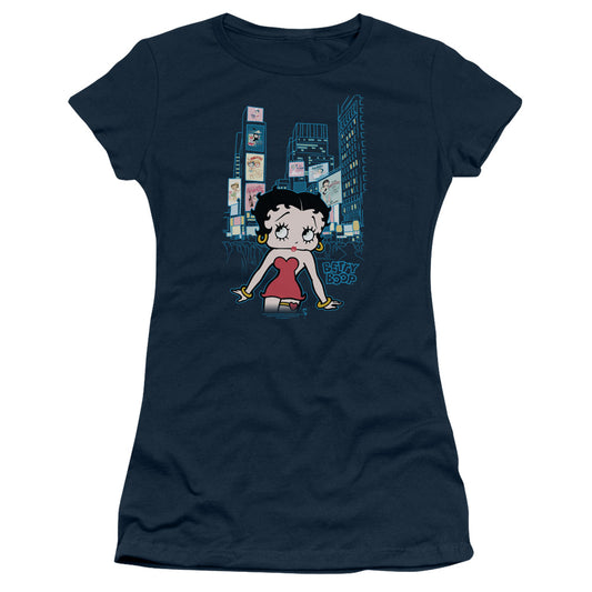 Betty Boop - Square - Short Sleeve Junior Sheer - Navy T-shirt