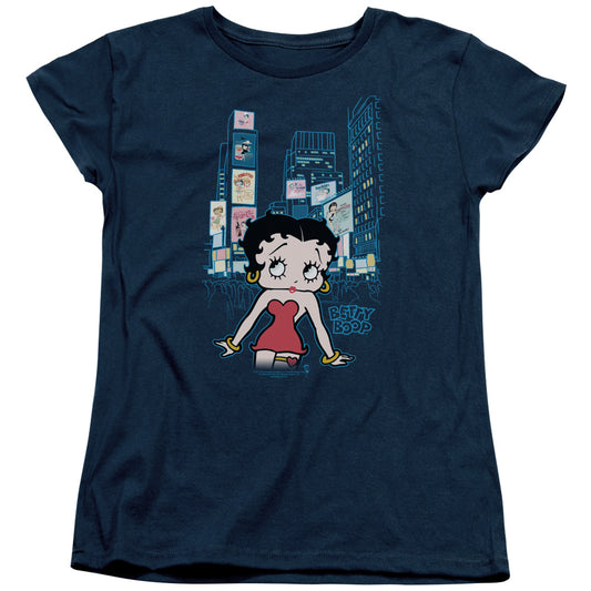 Betty Boop - Square - Short Sleeve Womens Tee - Navy T-shirt