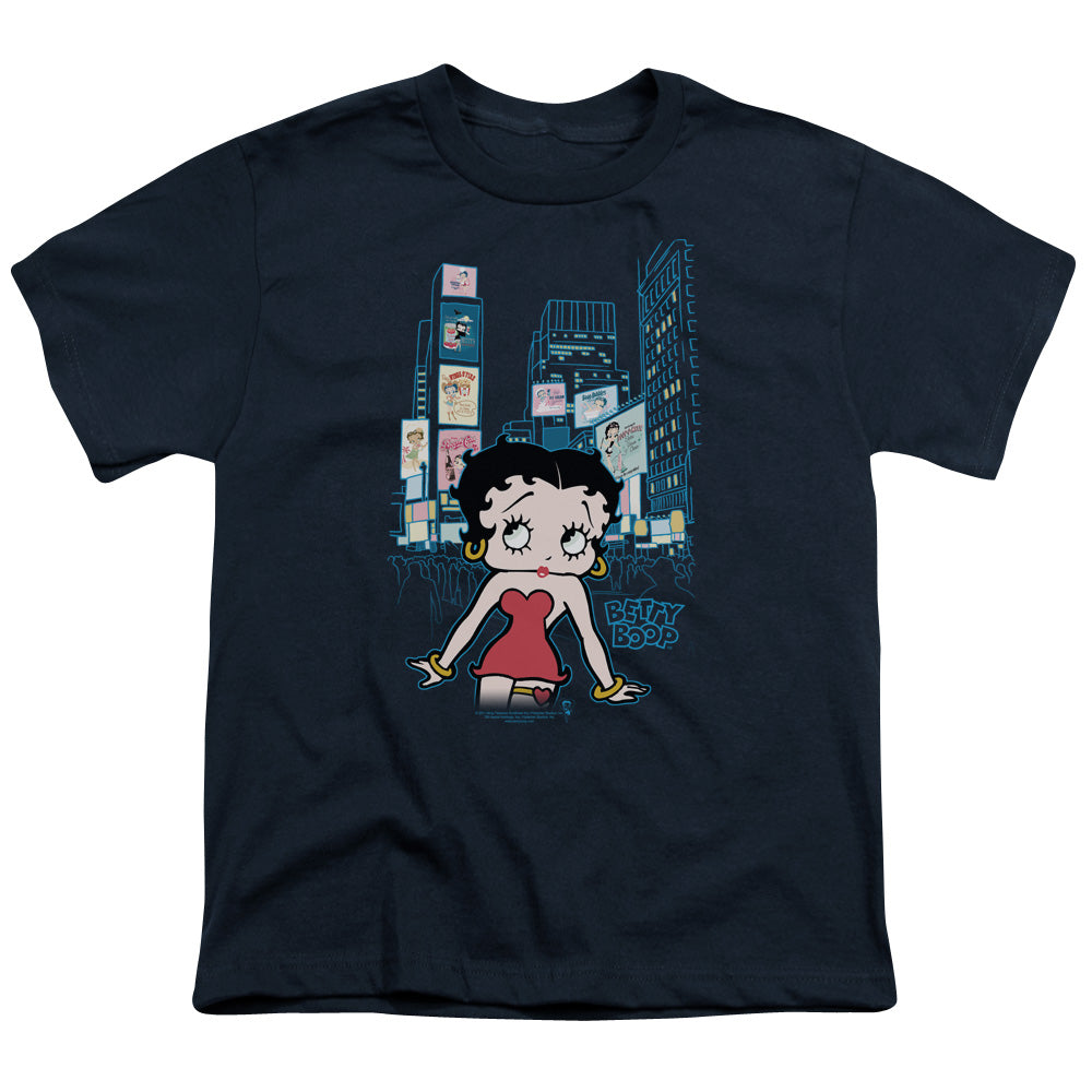 Betty Boop - Square - Short Sleeve Youth 18/1 - Navy T-shirt