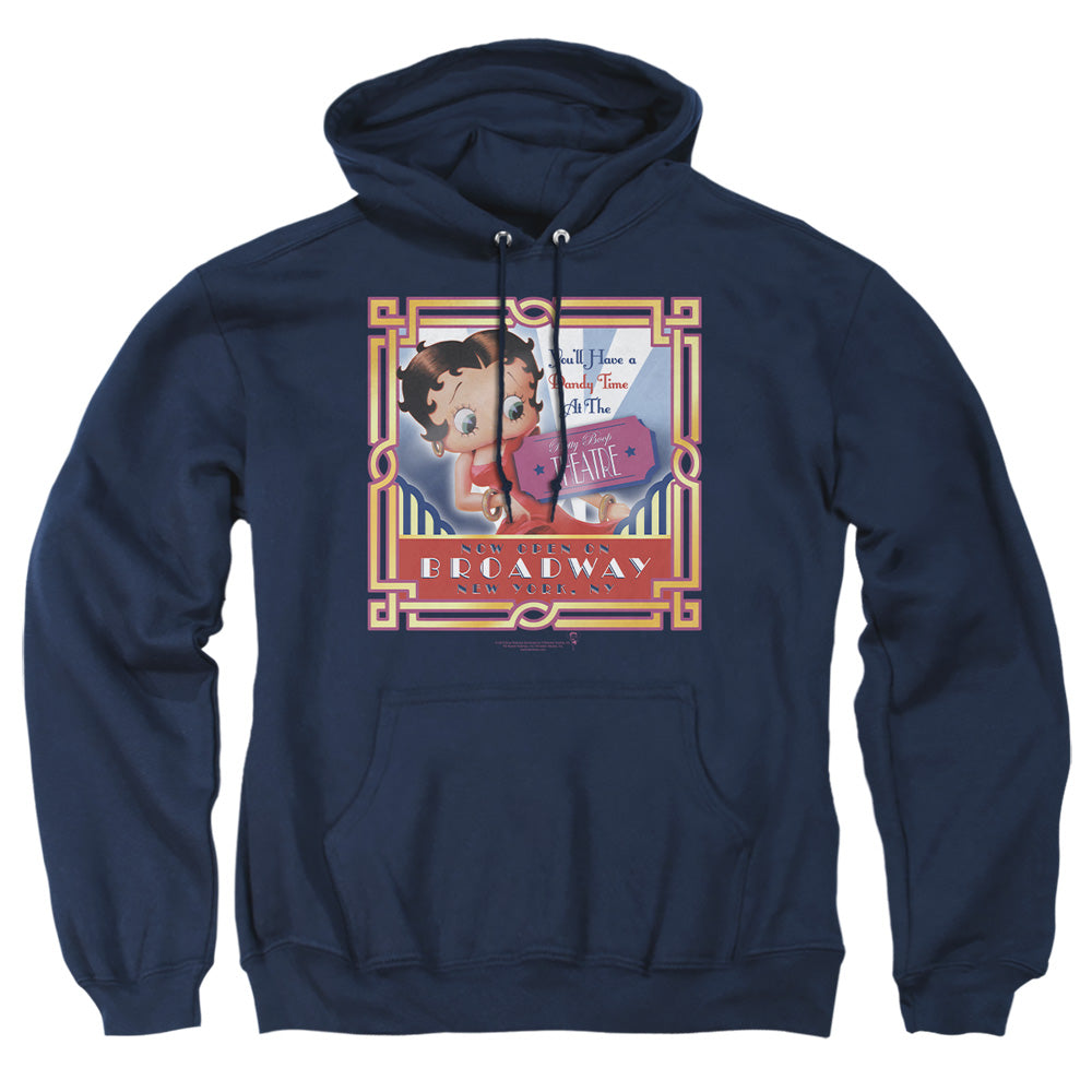 Betty Boop - On Broadway - Adult Pull-over Hoodie - Navy