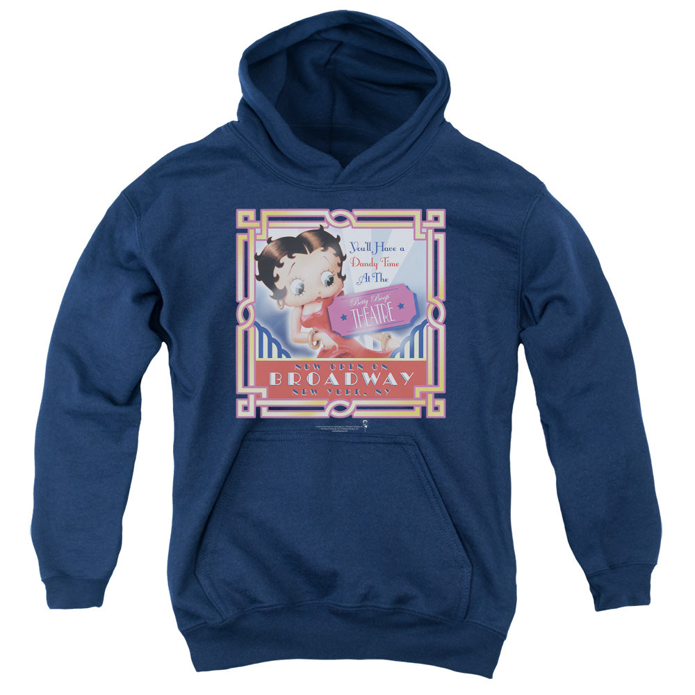 Betty Boop - On Broadway - Youth Pull-over Hoodie - Navy