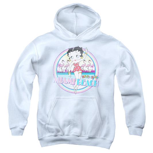 Betty Boop - Miami Beach - Youth Pull-over Hoodie - White