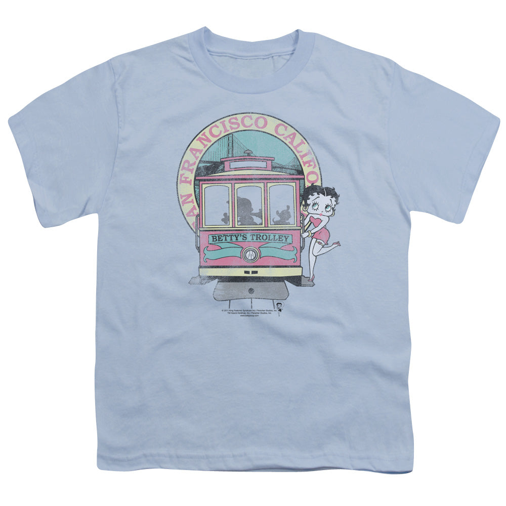 Betty Boop - Bettys Trolley - Short Sleeve Youth 18/1 - Light Blue T-shirt