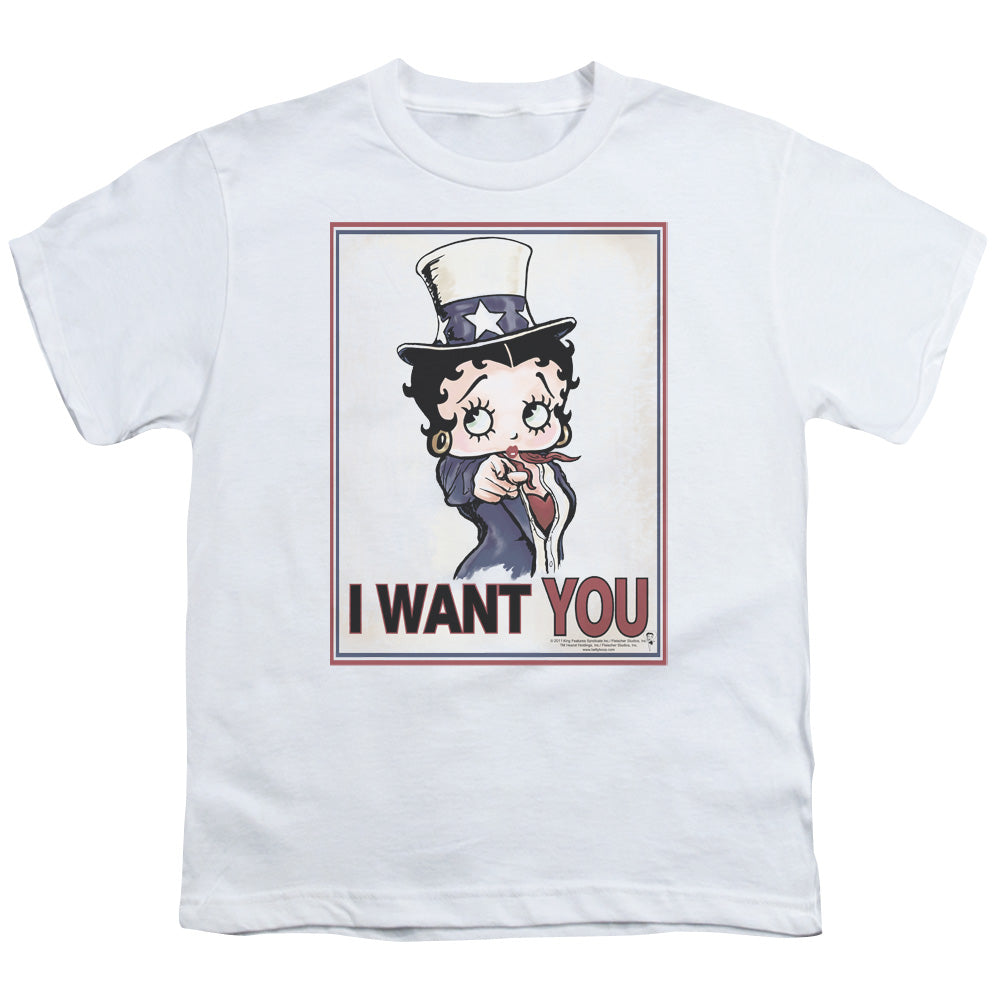 Betty Boop - Auntie Boop - Short Sleeve Youth 18/1 - White T-shirt