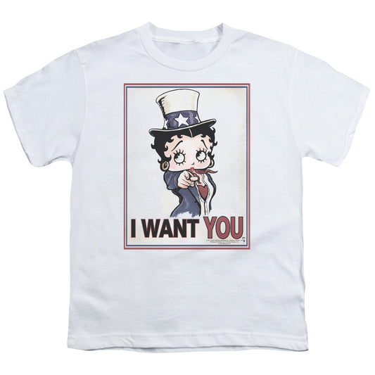 Betty Boop - Auntie Boop - Short Sleeve Youth 18/1 - White T-shirt