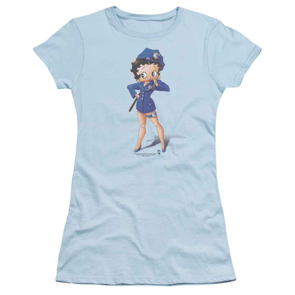 BETTY BOOP OFFICER BOOP - S/S JUNIOR SHEER - LIGHT BLUE T-Shirt