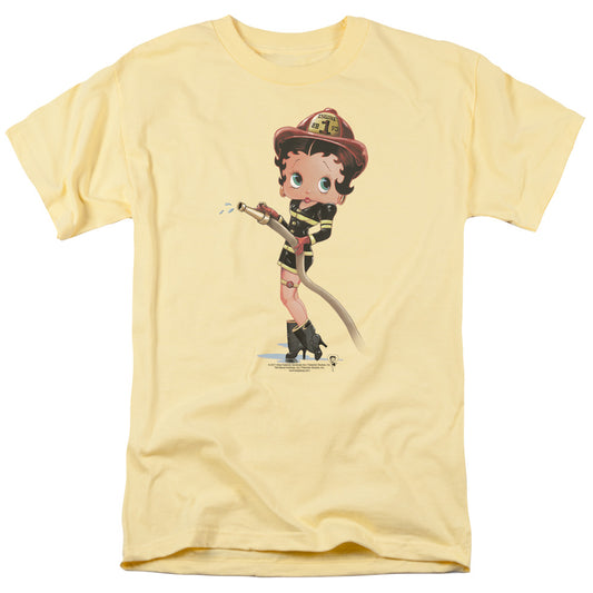 Betty Boop - Firefighter - Short Sleeve Adult 18/1 - Banana T-shirt