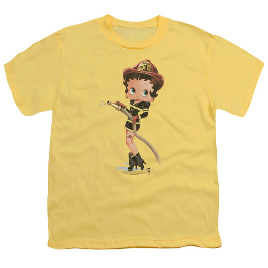 Betty Boop - Firefighter - Short Sleeve Youth 18/1 - Banana T-shirt