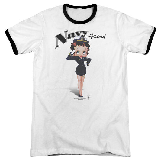 Betty Boop - Navy Boop - Adult Ringer - White/black