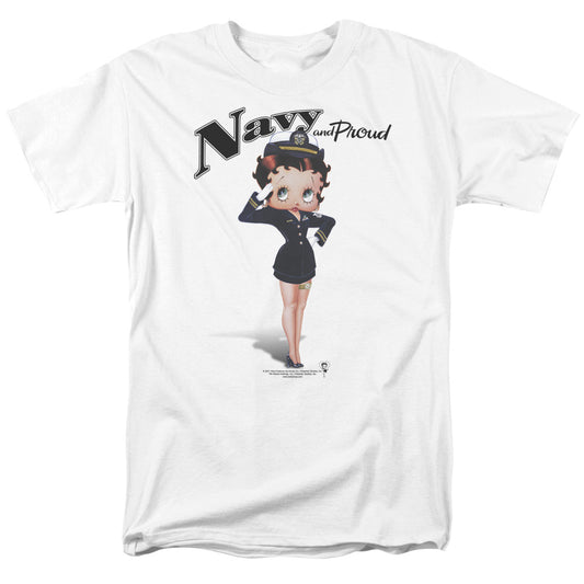 Betty Boop - Navy Boop - Short Sleeve Adult 18/1 - White T-shirt