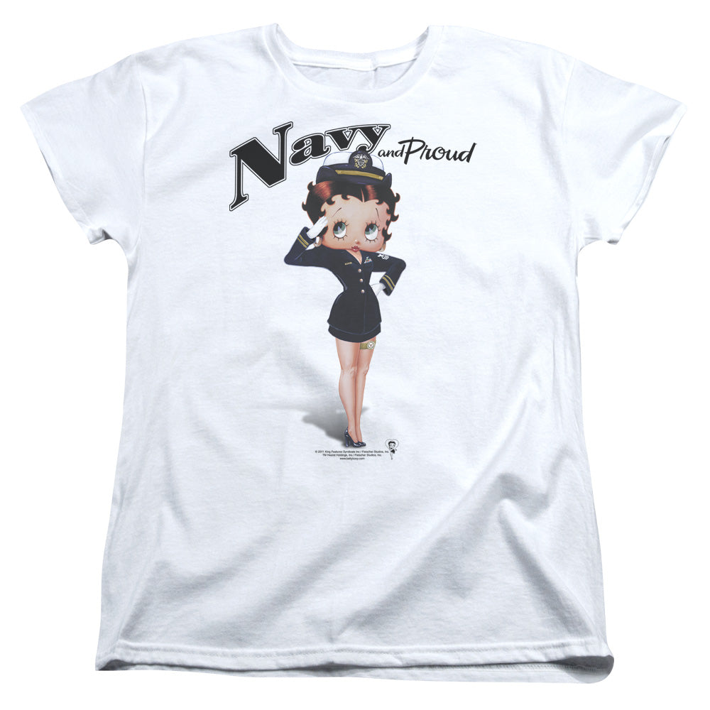 Betty Boop - Navy Boop - Short Sleeve Womens Tee - White T-shirt