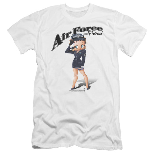 Betty Boop - Air Force Boop-premuim Canvas Adult Slim Fit 30/1 - White