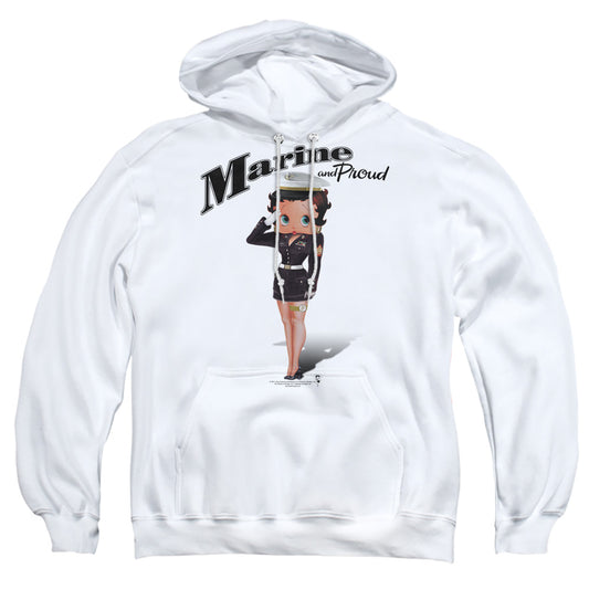 Betty Boop - Marine Boop - Adult Pull-over Hoodie - White