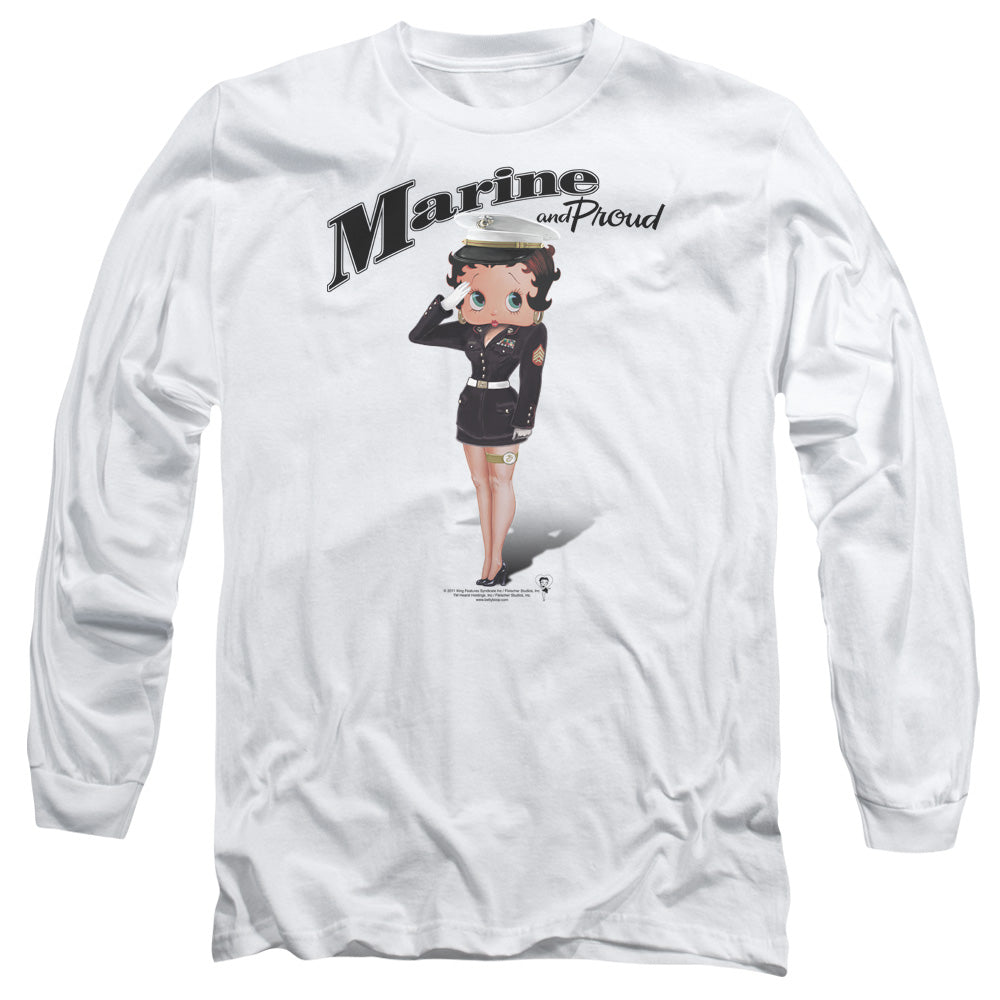 Betty Boop - Marine Boop - Long Sleeve Adult 18/1 - White T-shirt