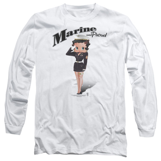 Betty Boop - Marine Boop - Long Sleeve Adult 18/1 - White T-shirt