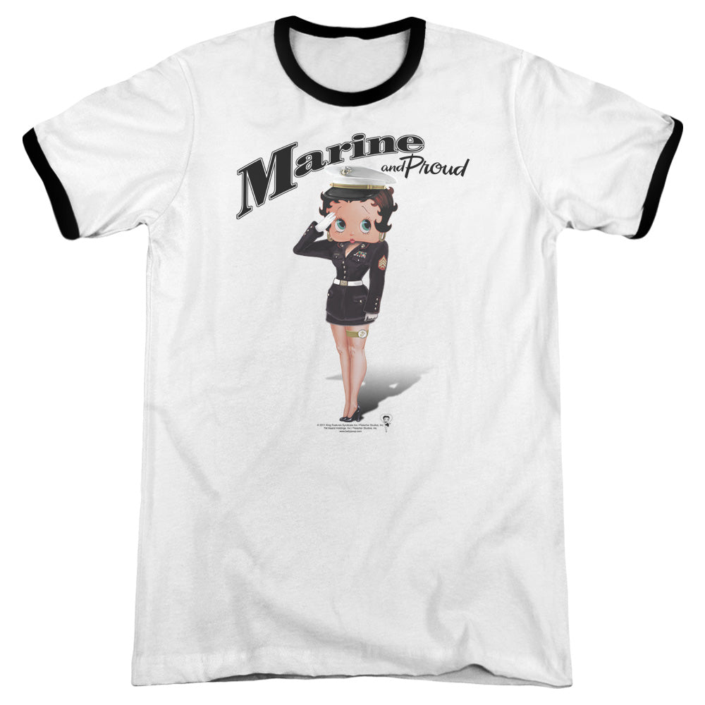 Betty Boop - Marine Boop - Adult Ringer - White/black