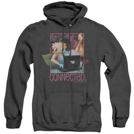 Betty Boop - Connected - Adult Heather Hoodie - Black