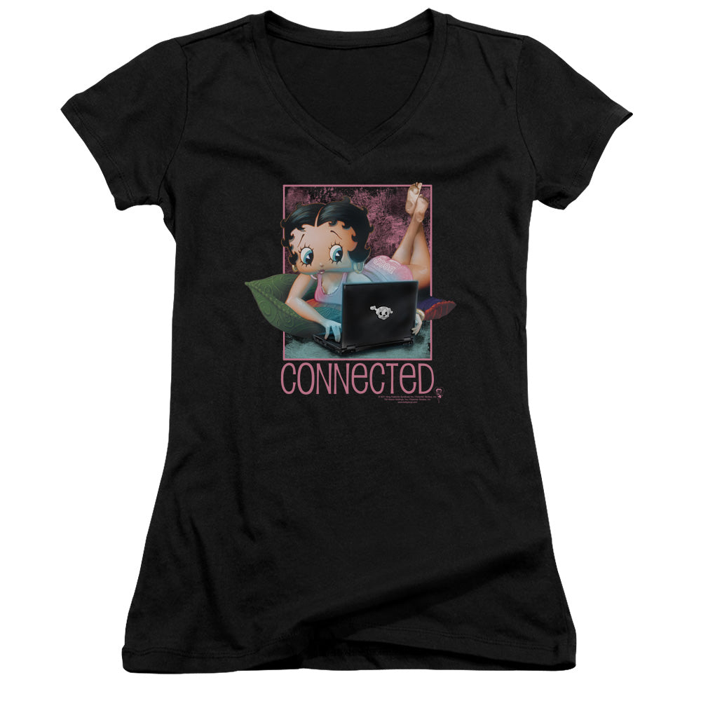 Betty Boop - Connected - Junior V-neck - Black