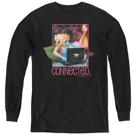 Betty Boop Connected - Youth Long Sleeve Tee - Black