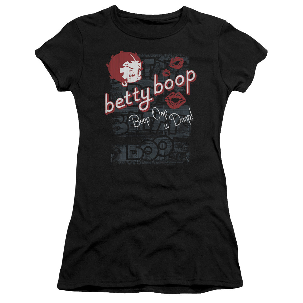 Betty Boop - Boop Oop - Short Sleeve Junior Sheer - Black T-shirt
