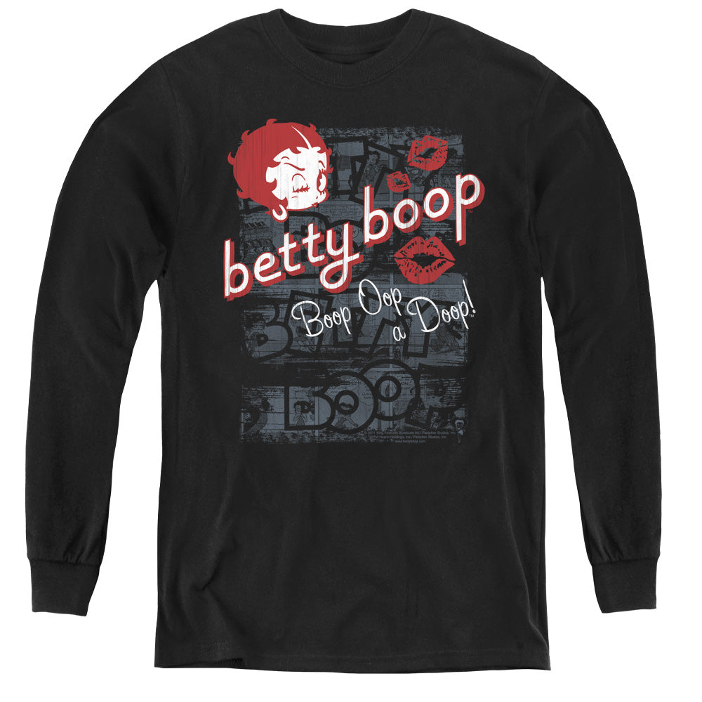 Betty Boop - Boop Oop - Youth Long Sleeve Tee - Black
