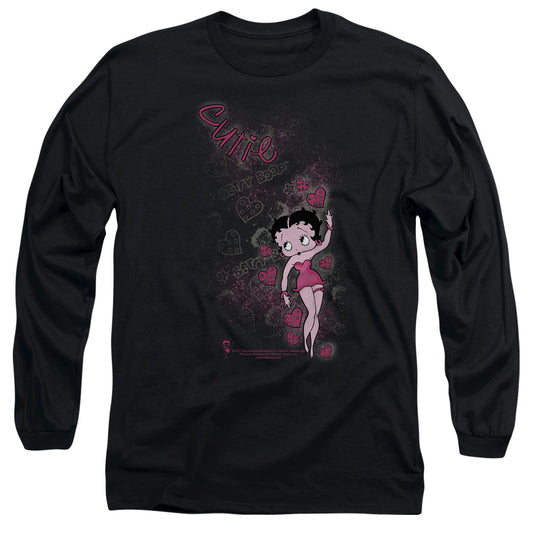 Betty Boop - Cutie - Long Sleeve Adult 18/1 - Black T-shirt