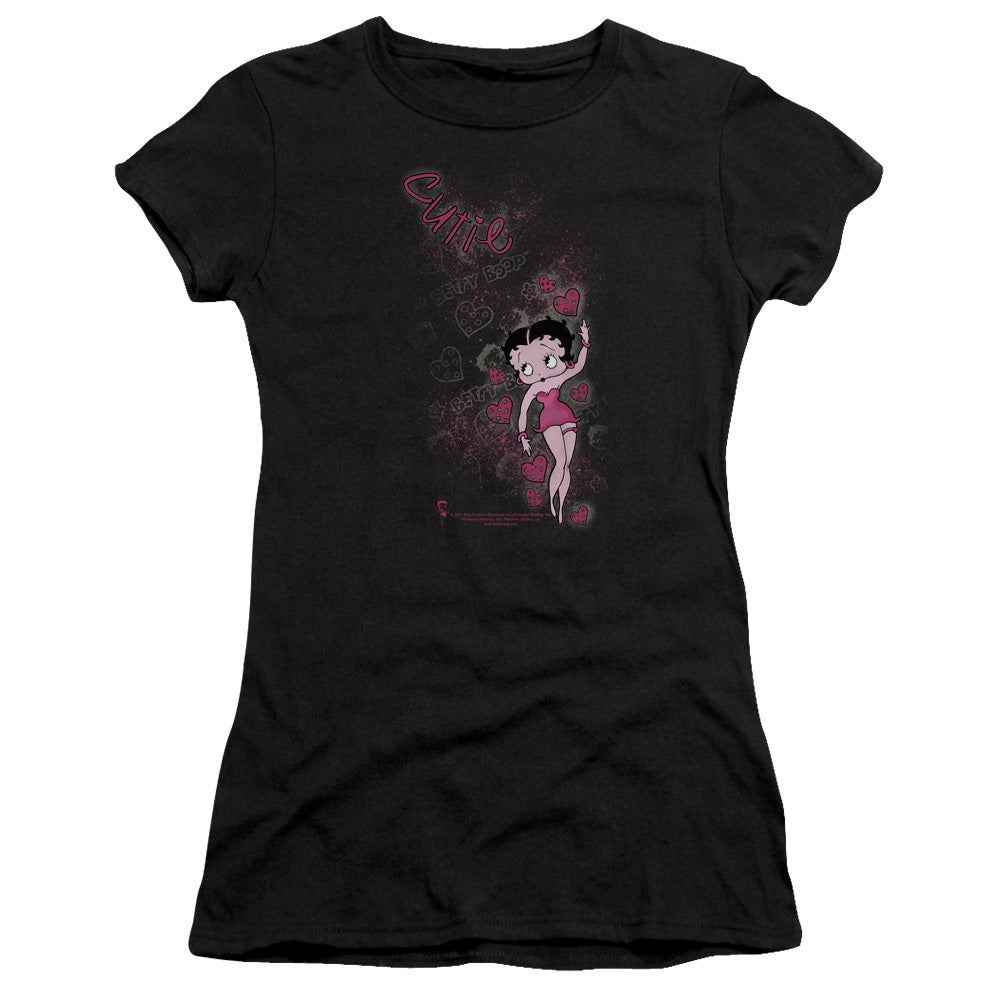 Betty Boop - Cutie - Short Sleeve Junior Sheer - Black T-shirt