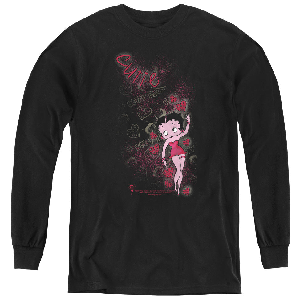Betty Boop Cutie - Youth Long Sleeve Tee - Black