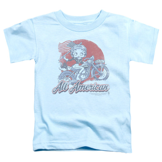 Betty Boop - All American Biker - Short Sleeve Toddler Tee - Light Blue T-shirt