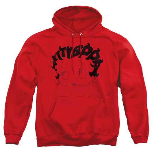 Betty Boop - Word Hair - Adult Pull-over Hoodie - Red