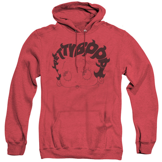 Betty Boop - Word Hair - Adult Heather Hoodie - Red