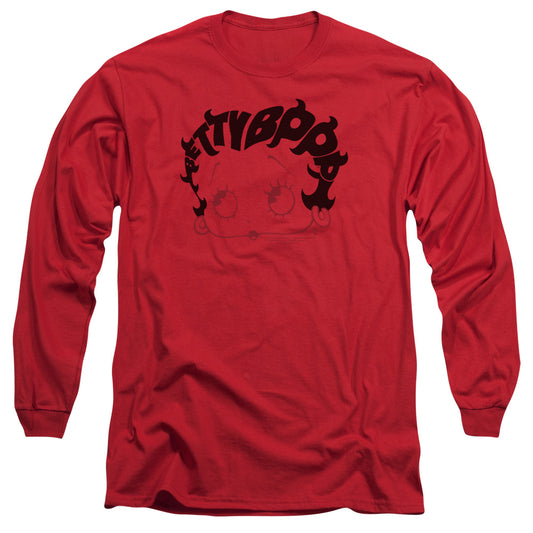 Betty Boop - Word Hair - Long Sleeve Adult 18/1 - Red T-shirt