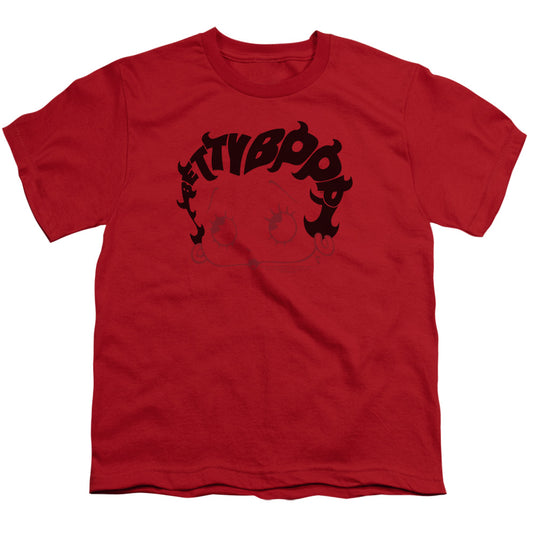 Betty Boop - Word Hair - Short Sleeve Youth 18/1 - Red T-shirt