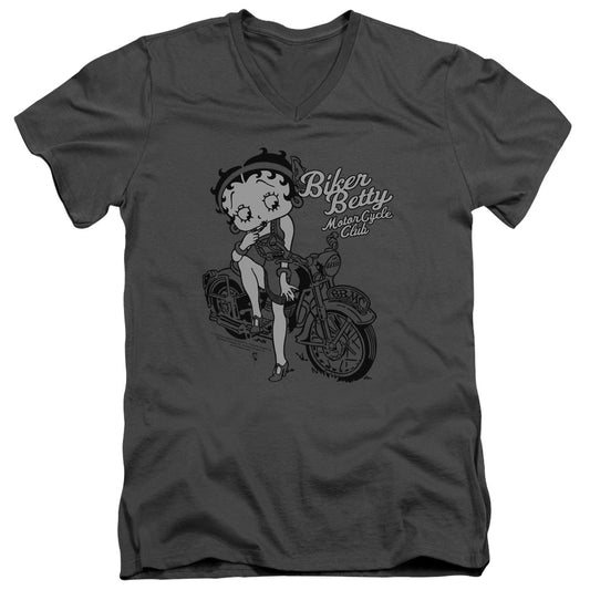 Betty Boop - Bbmc - Short Sleeve Adult V-neck - Charcoal T-shirt