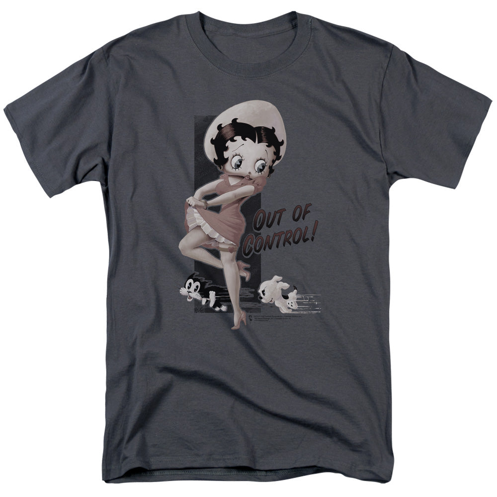 Betty Boop - Out Of Control - Short Sleeve Adult 18/1 - Charcoal T-shirt