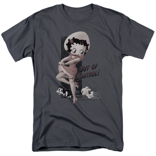 Betty Boop - Out Of Control - Short Sleeve Adult 18/1 - Charcoal T-shirt